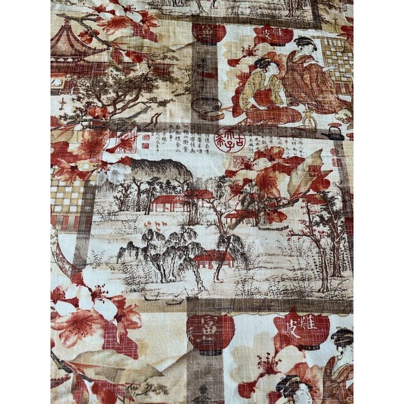 Platinum Collection Asian Geishas Art Fabric Upholstery Drapery Richloom 3 Yrds - Picture 4 of 11